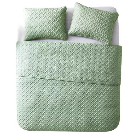 VCNY Home Nina Embossed 3-Pc.Quilt Set, King Color:Green - Picture 4 of 7